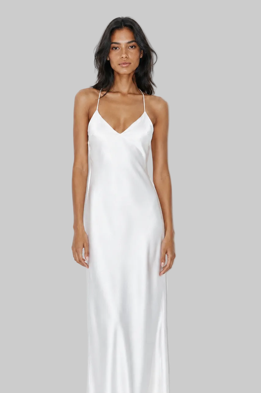 White 100% Satin Material Imported From France.