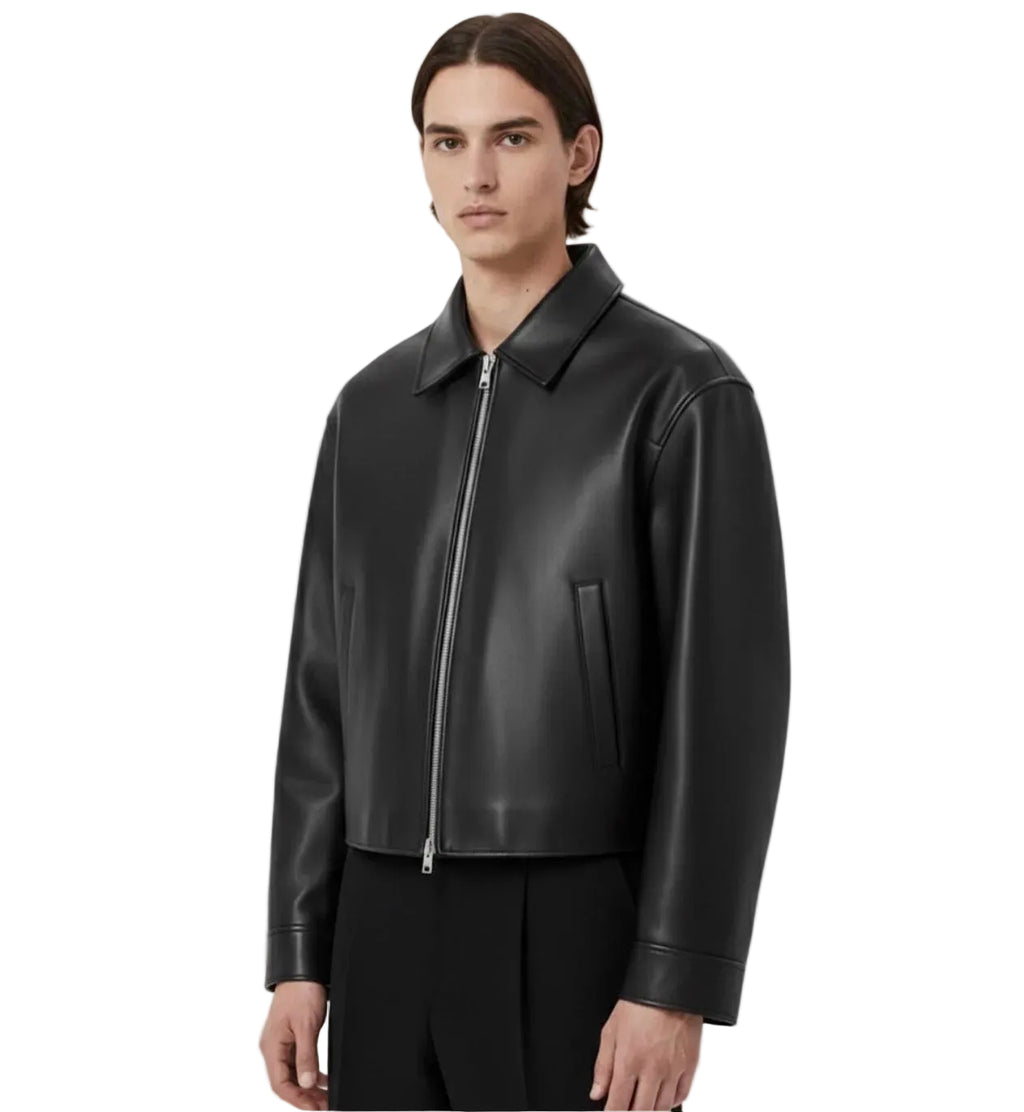 Leather Bomber Jacket.