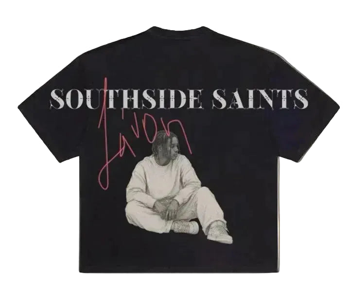 Southside Saints Black Boxy T-Shirt.