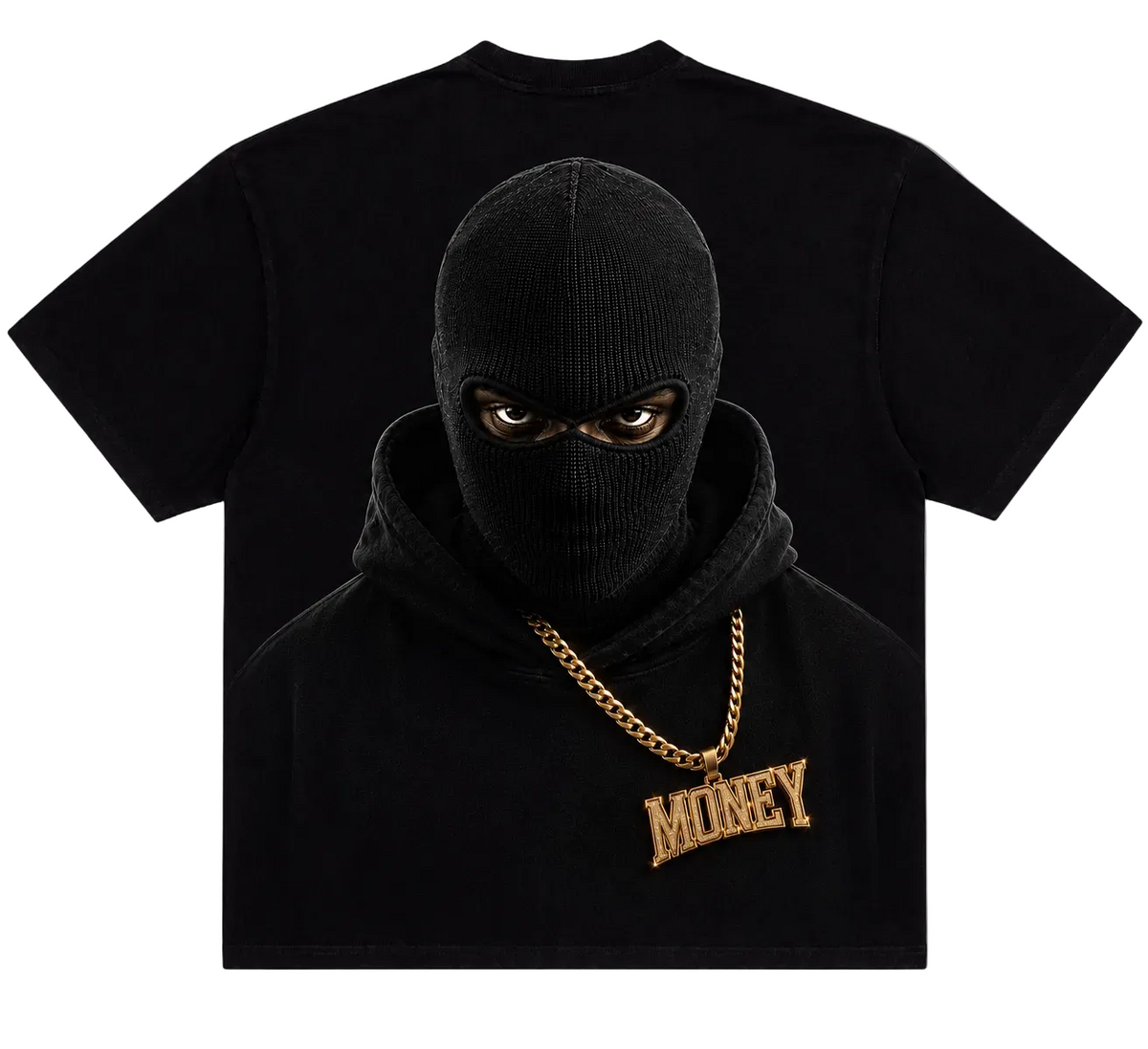 Masked Man Black Streetwear T-Shirt.