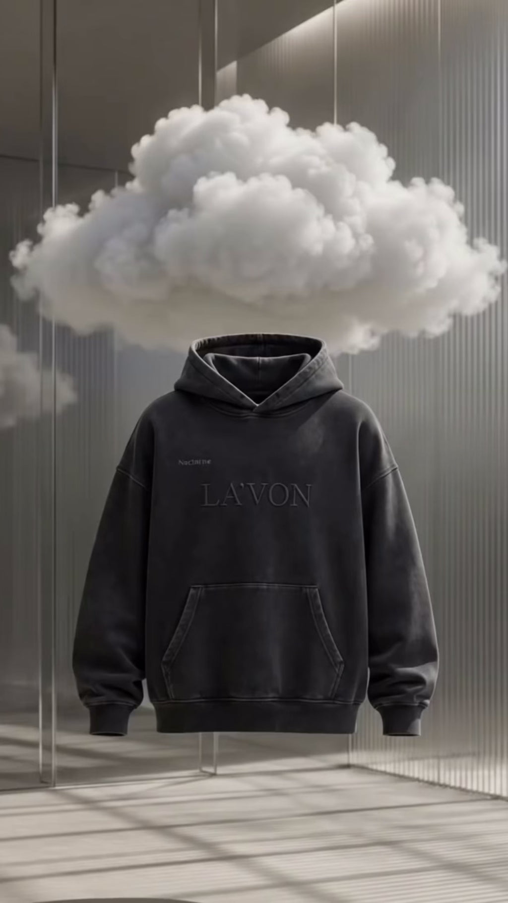 Nocturne Washed Oversized Grey Hoodie.